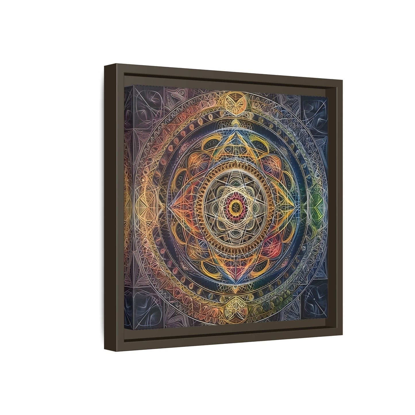 Seed of Life Mandala Sacred Geometry Framed Canvas Wall Art - YesArtYes