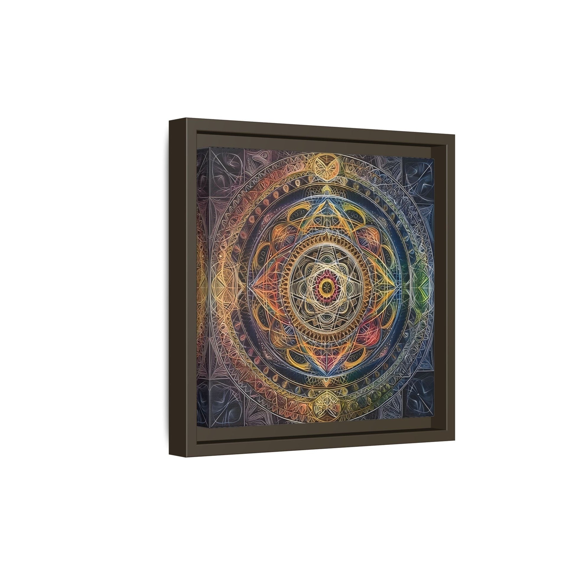 Seed of Life Mandala Sacred Geometry Framed Canvas Wall Art - YesArtYes