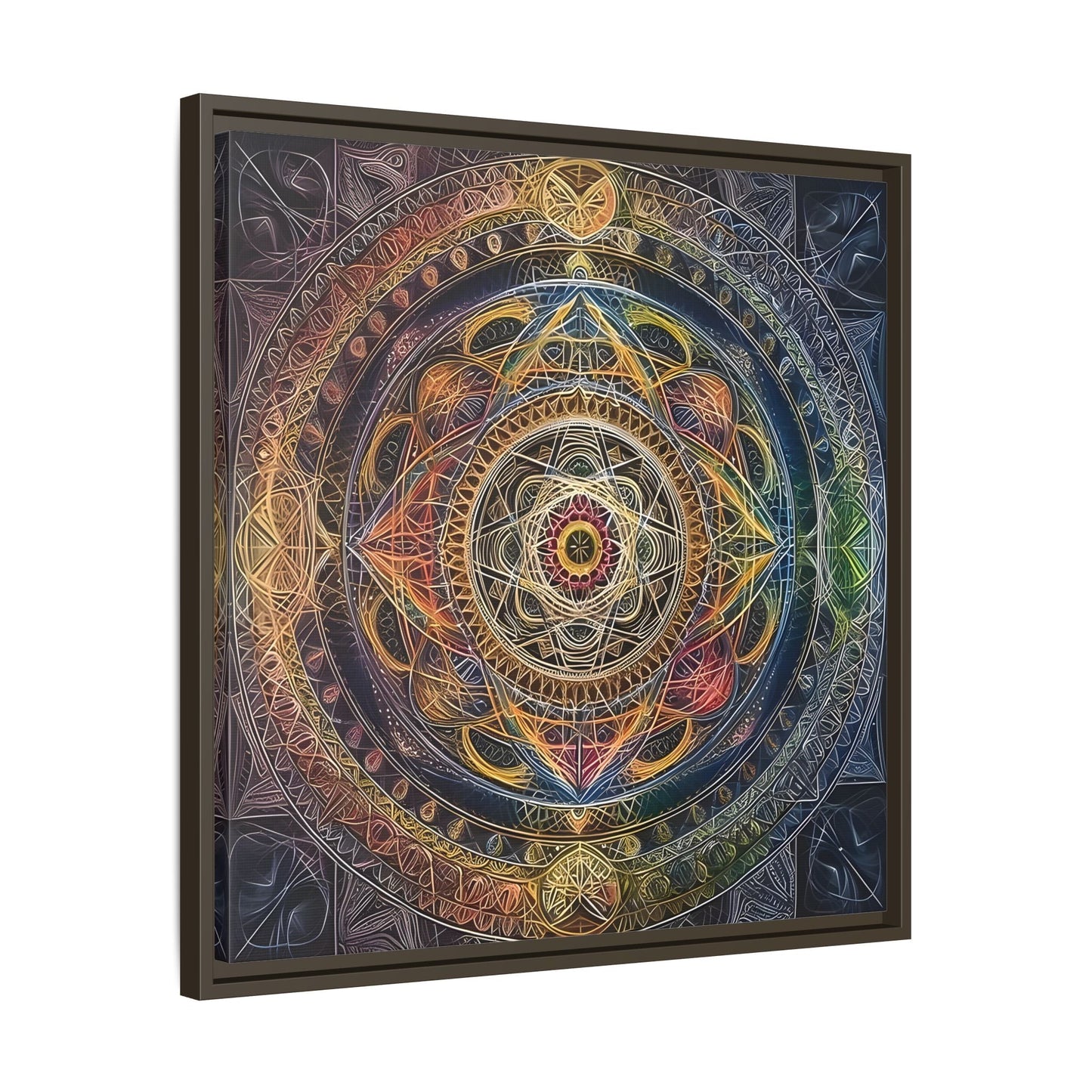 Seed of Life Mandala Sacred Geometry Framed Canvas Wall Art - YesArtYes
