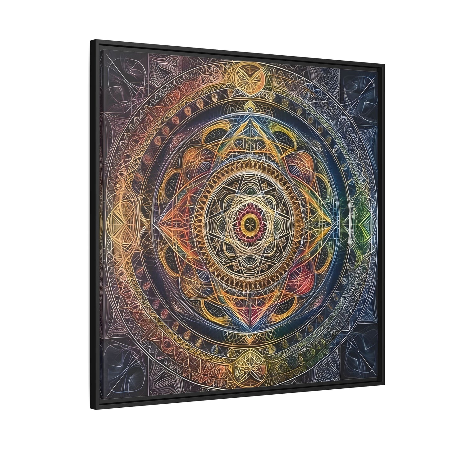 Seed of Life Mandala Sacred Geometry Framed Canvas Wall Art - YesArtYes