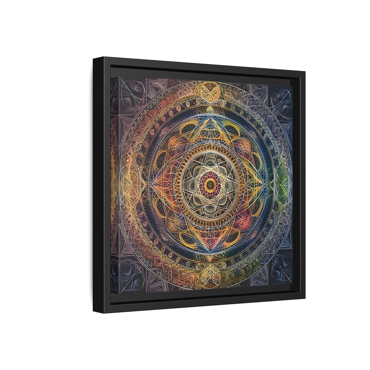 Seed of Life Mandala Sacred Geometry Framed Canvas Wall Art - YesArtYes