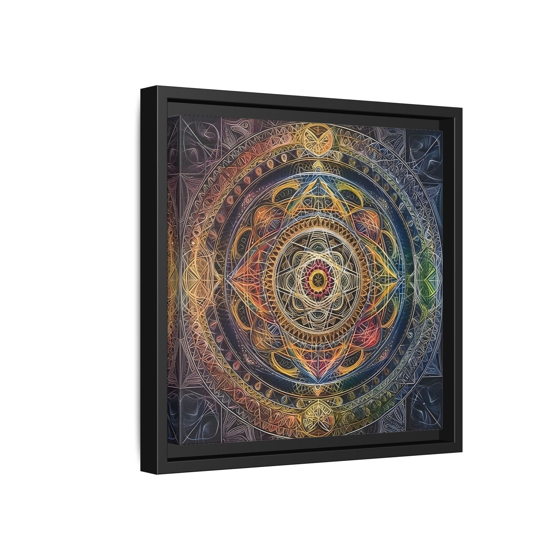 Seed of Life Mandala Sacred Geometry Framed Canvas Wall Art - YesArtYes