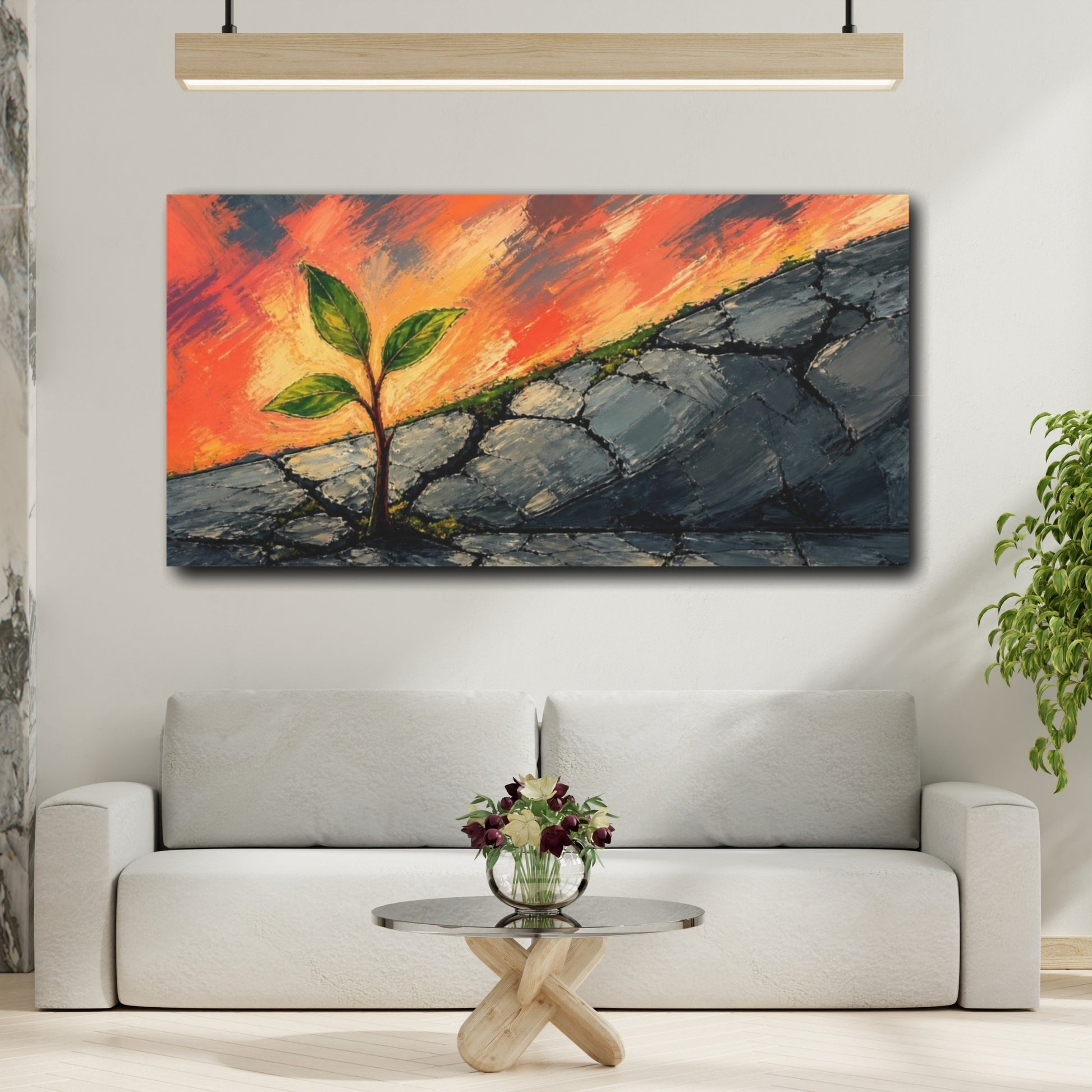 Mockup 2. Seedling Of Motivation shown as canvas print