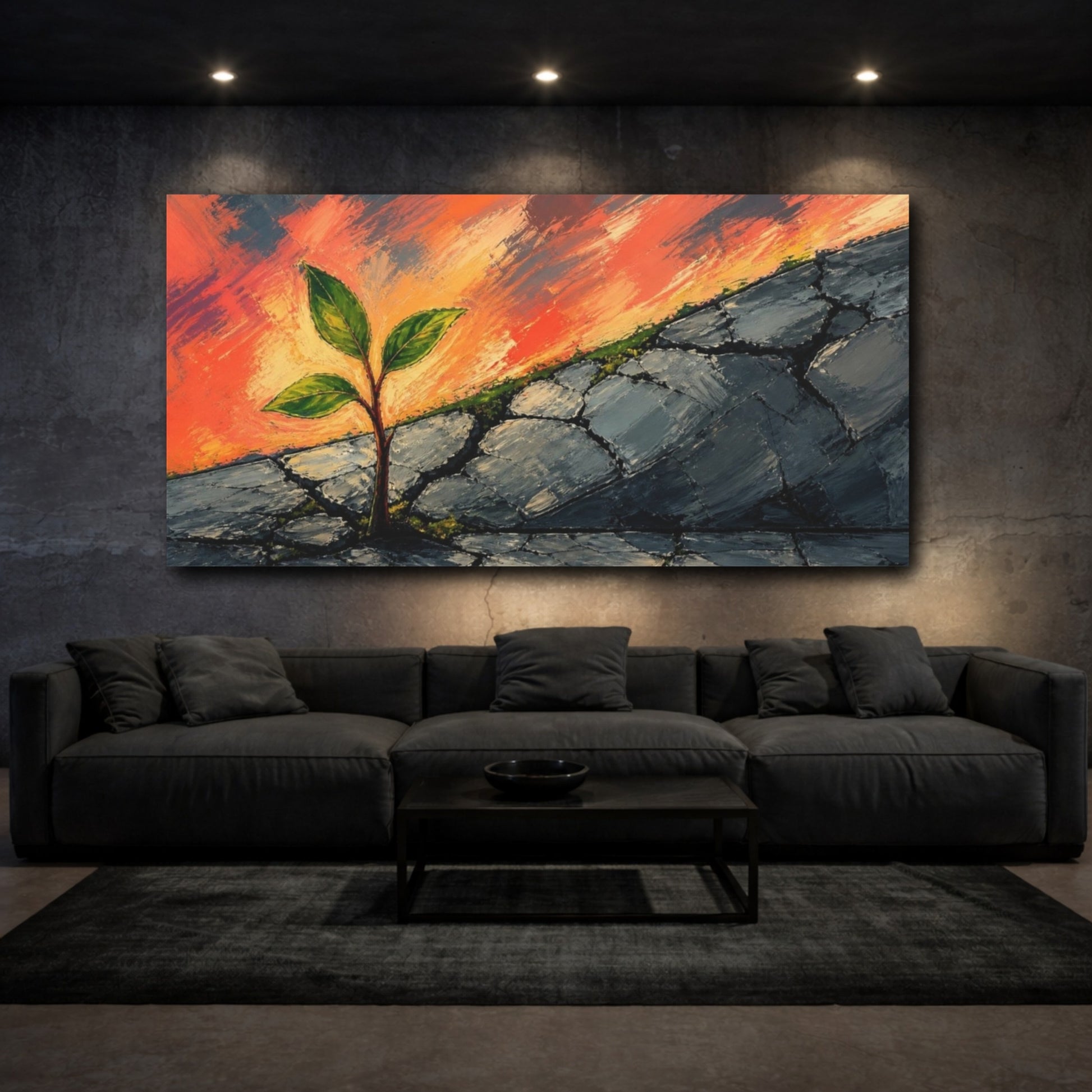Mockup 3. Seedling Of Motivation shown as canvas print