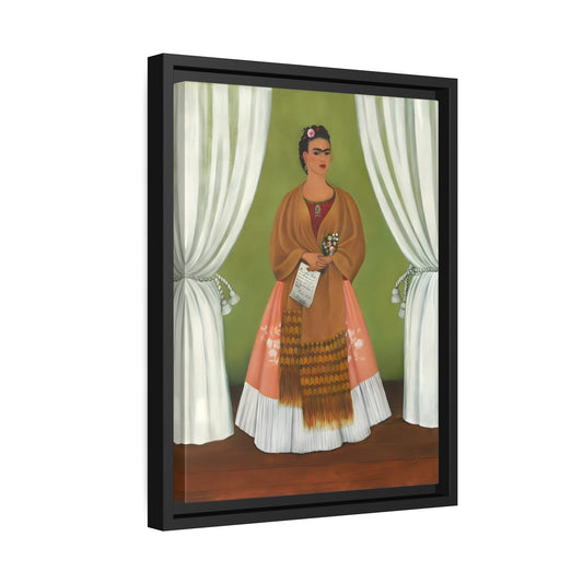 Self Portrait Canvas Wall Art Print - Famous Mexican Painting Artwork Kahlo Reproduction