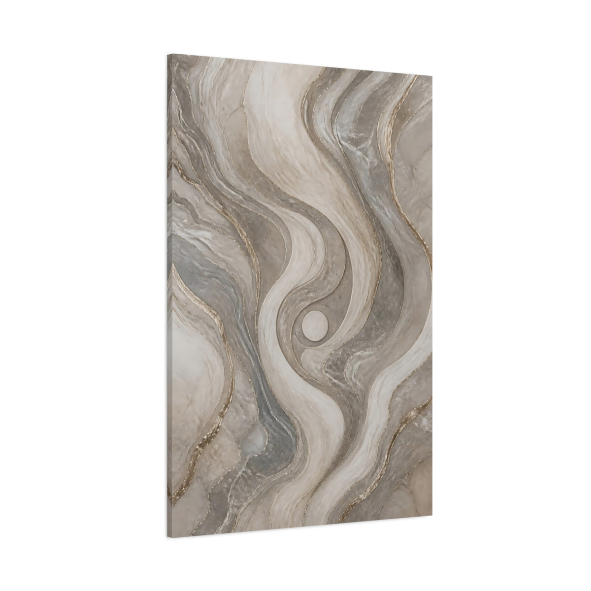 Side Mockup 1. Serene Marble Swirl shown as canvas print