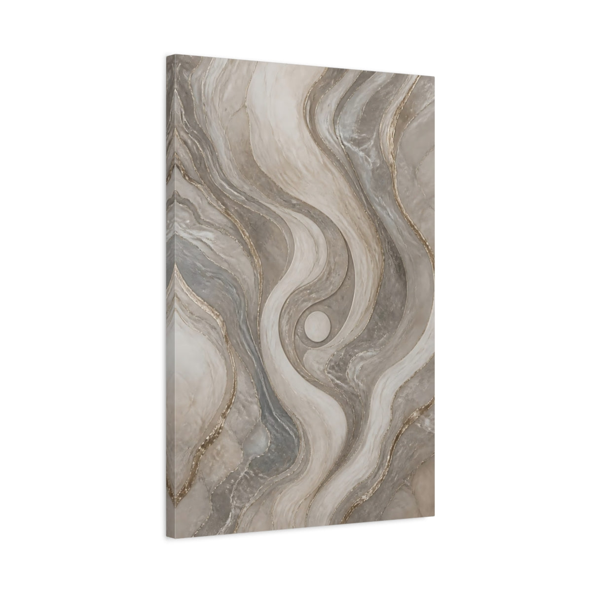 Side Mockup 2. Serene Marble Swirl shown as canvas print