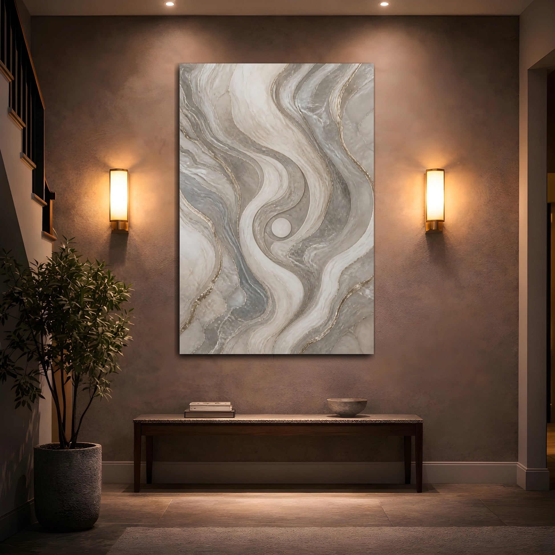 Mockup 2. Serene Marble Swirl shown as canvas print