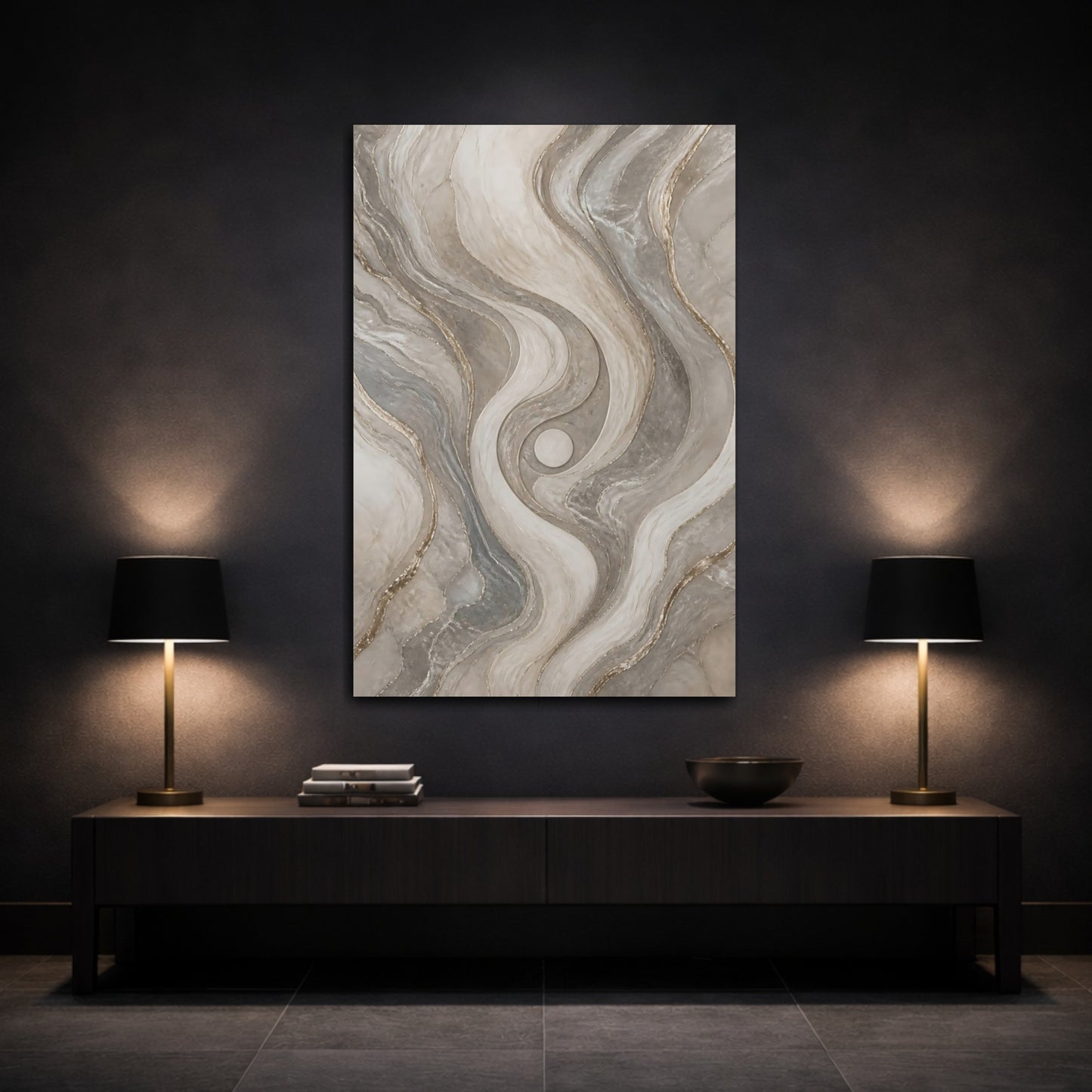Mockup 3. Serene Marble Swirl shown as canvas print