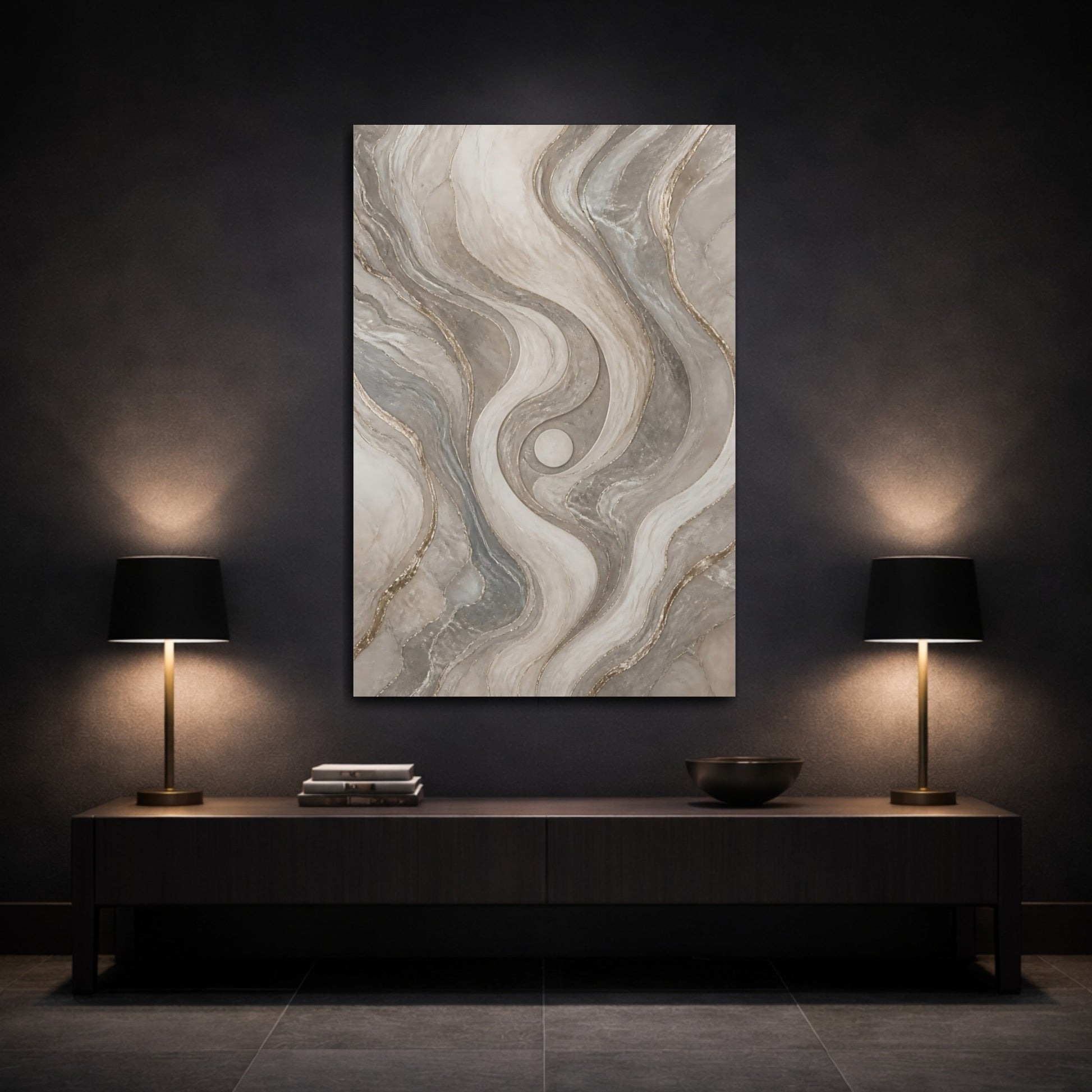 Mockup 3. Serene Marble Swirl shown as canvas print