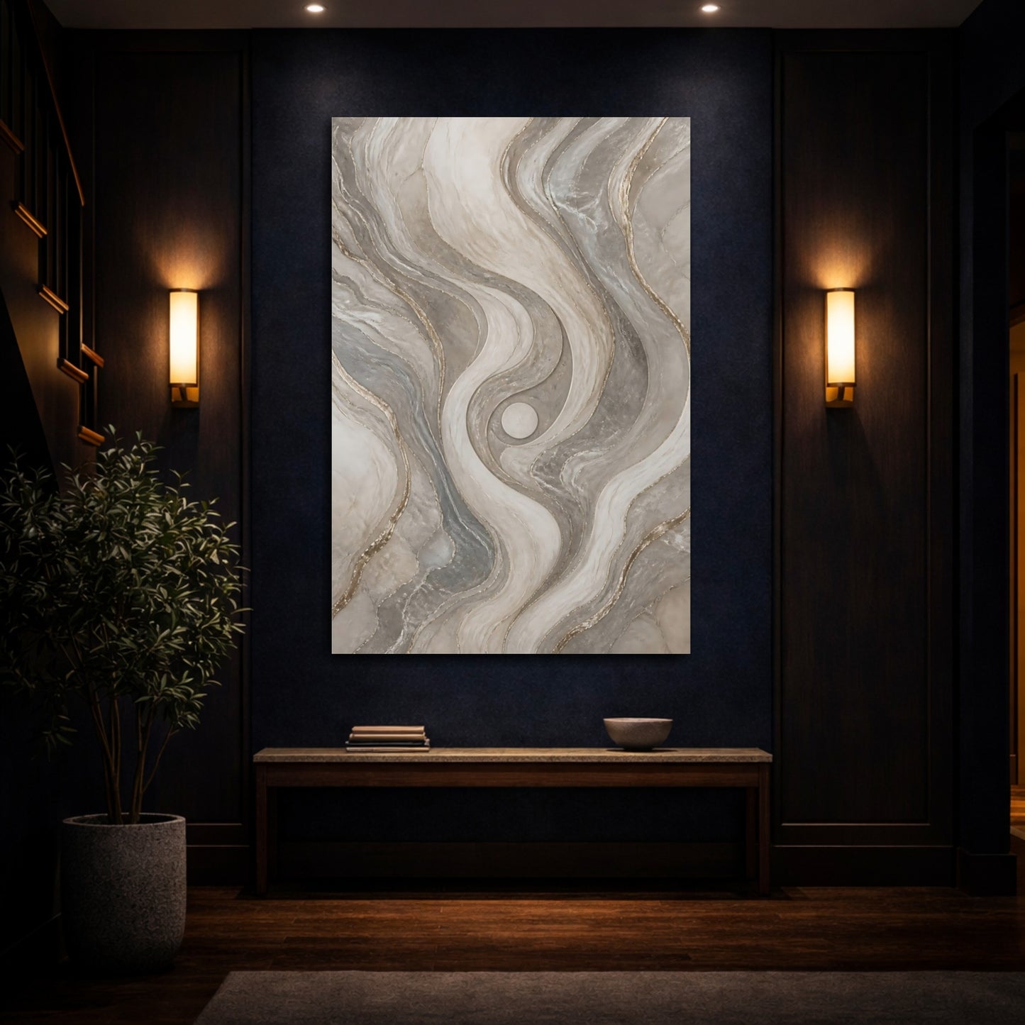 Mockup 4. Serene Marble Swirl shown as canvas print
