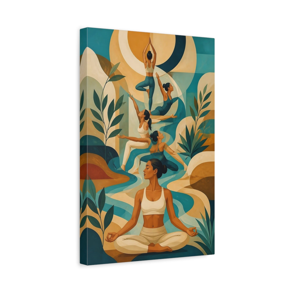 Side Mockup 4. Serene Yoga Flow shown as canvas print