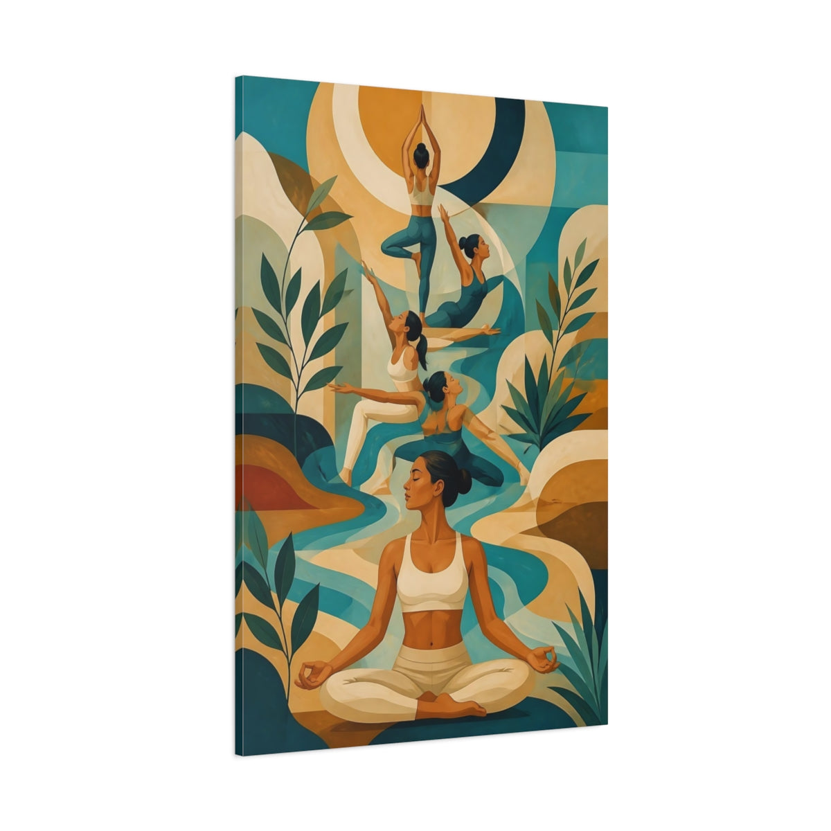 Side Mockup 1. Serene Yoga Flow shown as canvas print