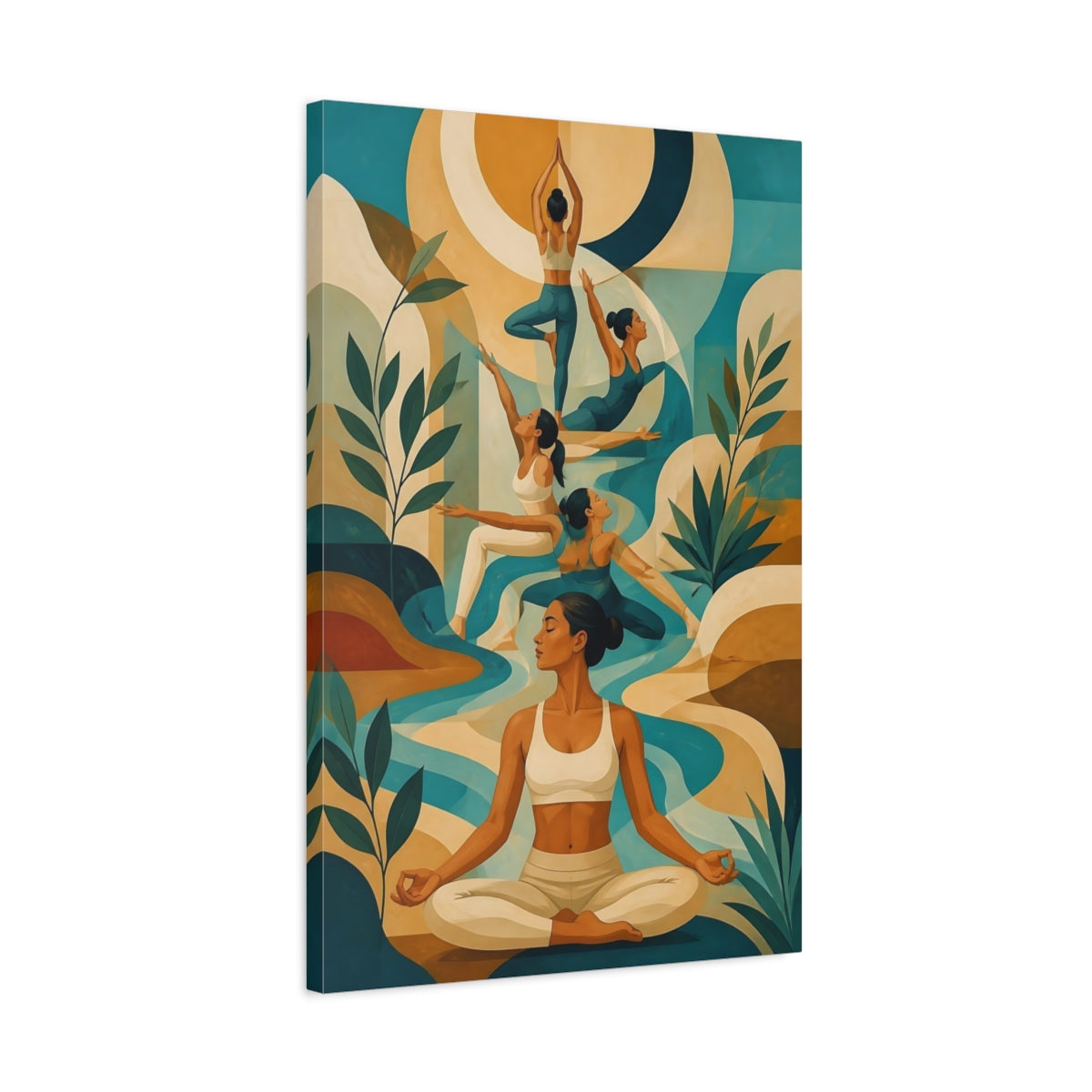 Side Mockup 2. Serene Yoga Flow shown as canvas print