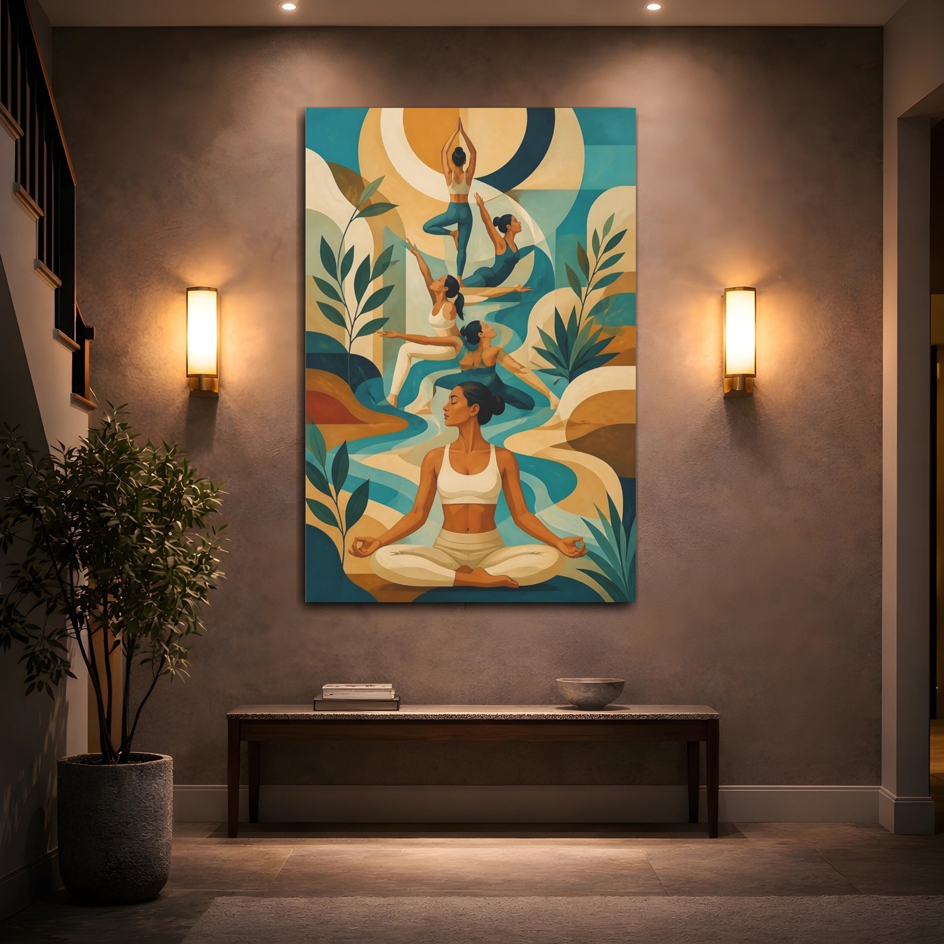 Mockup 2. Serene Yoga Flow shown as canvas print