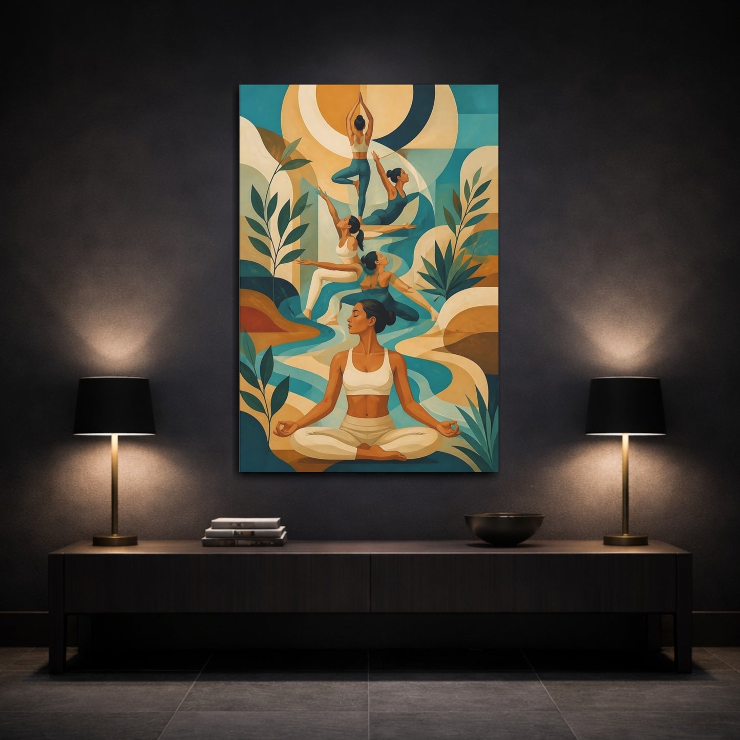 Mockup 3. Serene Yoga Flow shown as canvas print