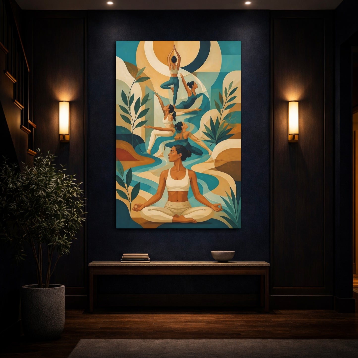 Mockup 4. Serene Yoga Flow shown as canvas print