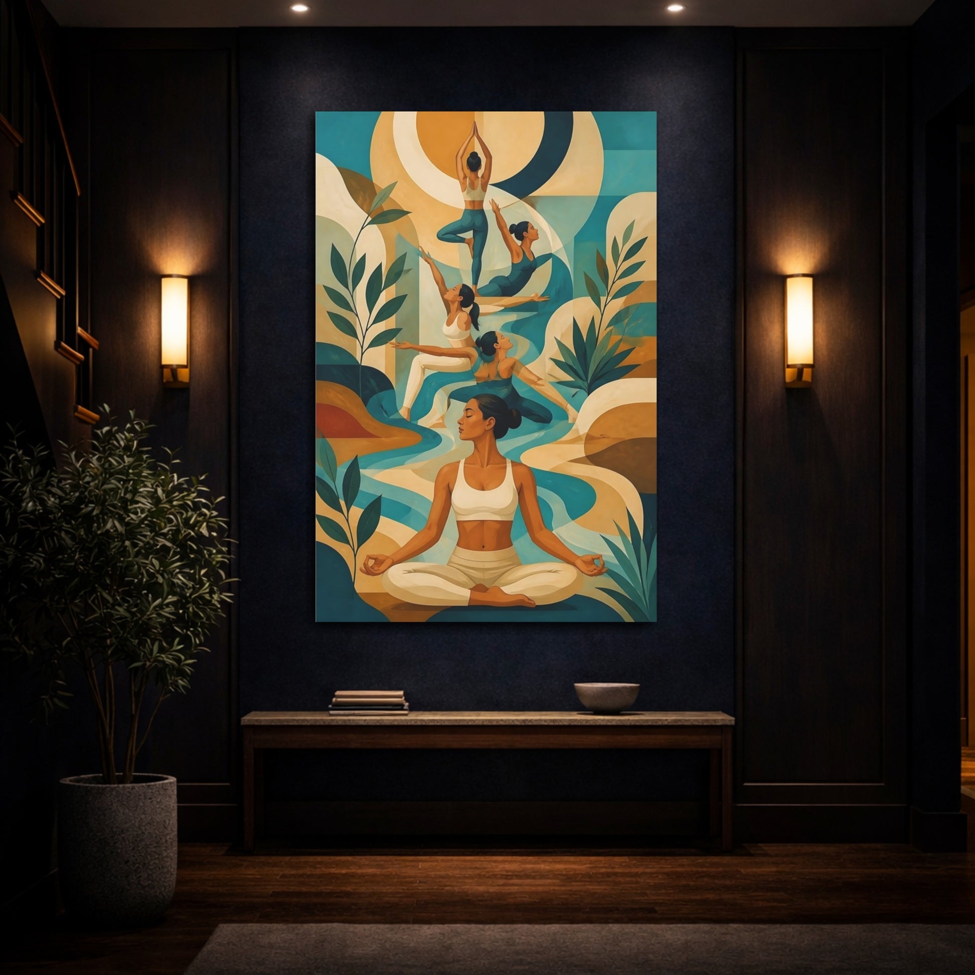 Mockup 4. Serene Yoga Flow shown as canvas print