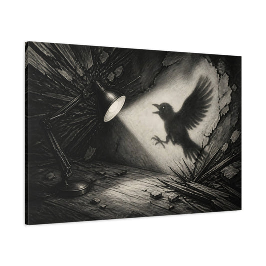 Main Mockup. Shadow Of The Raven shown as canvas print