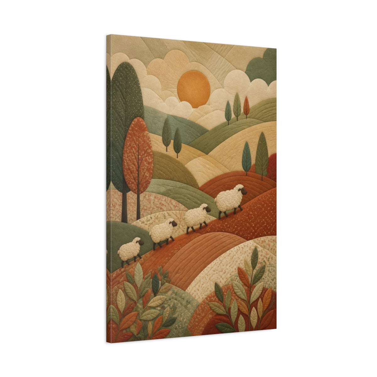 Main Mockup. Sheep Hills Kids Room shown as canvas print