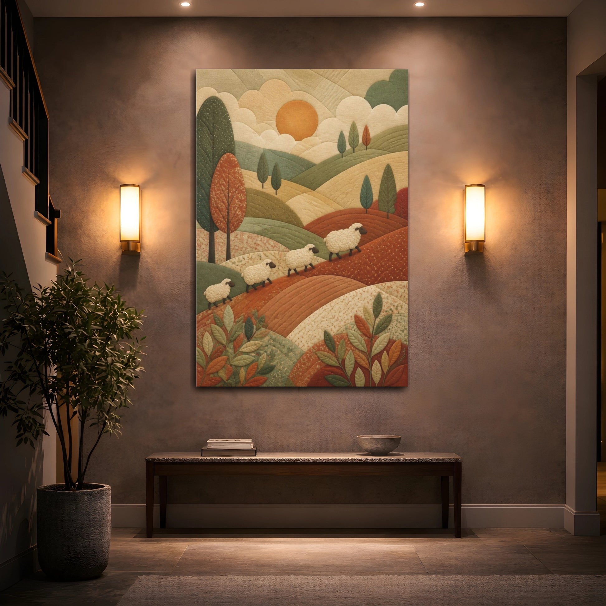 Mockup 2. Sheep Hills Kids Room shown as canvas print