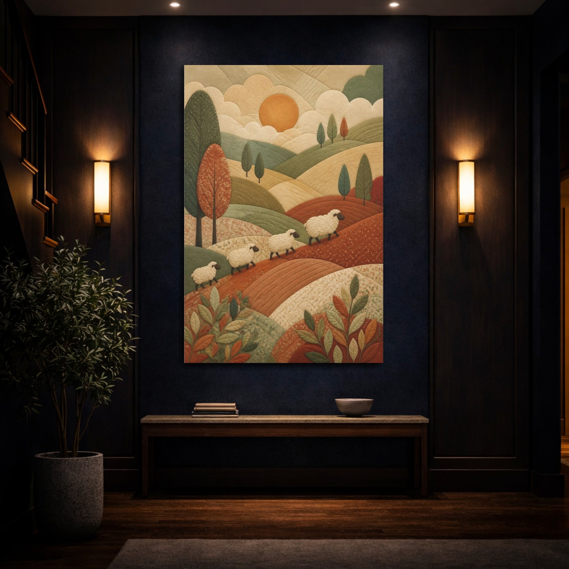 Mockup 4. Sheep Hills Kids Room shown as canvas print