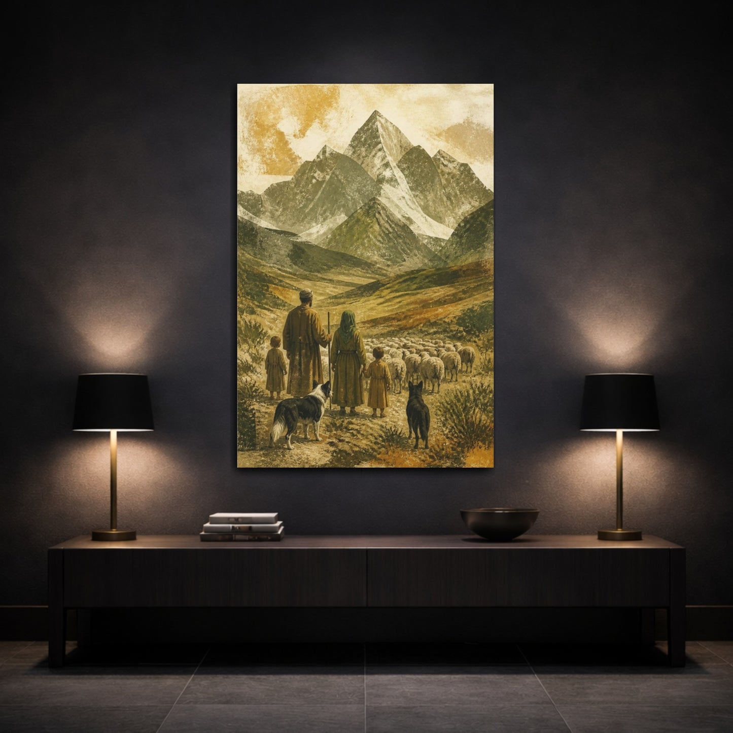 Mockup 3. Shepherd Family Pets shown as canvas print