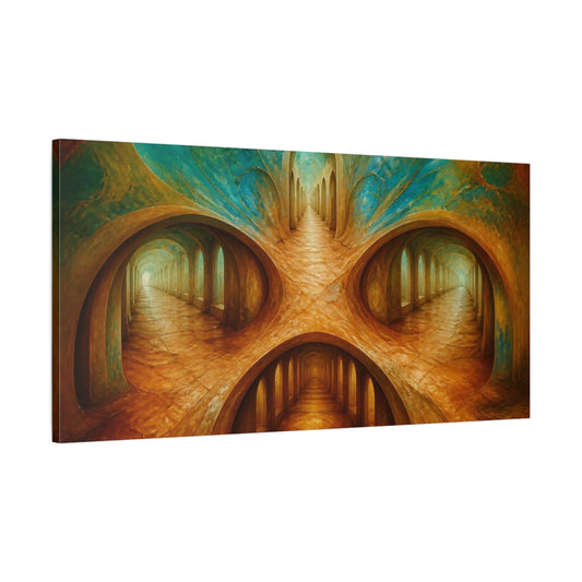 Main Mockup. Sienna Passageway shown as canvas print