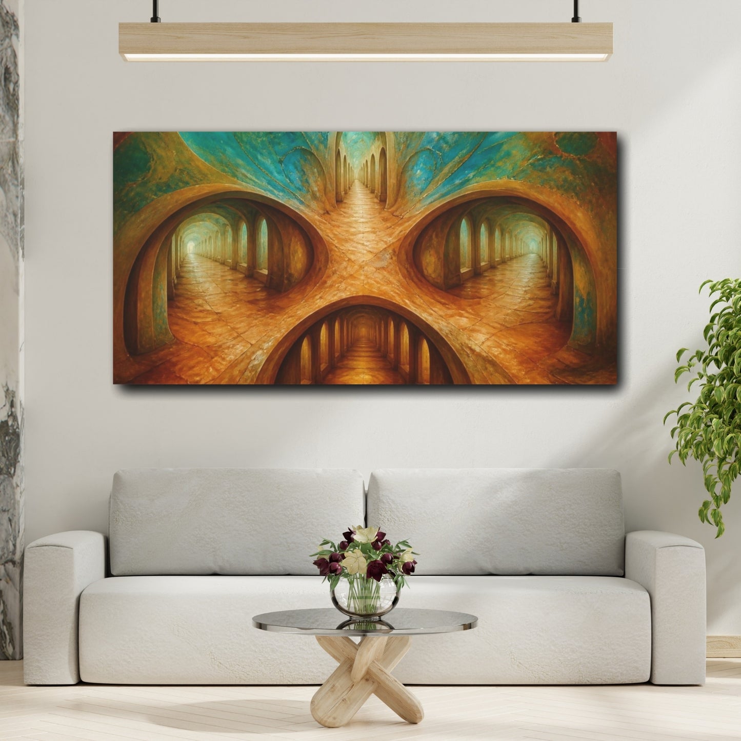Mockup 2. Sienna Passageway shown as canvas print