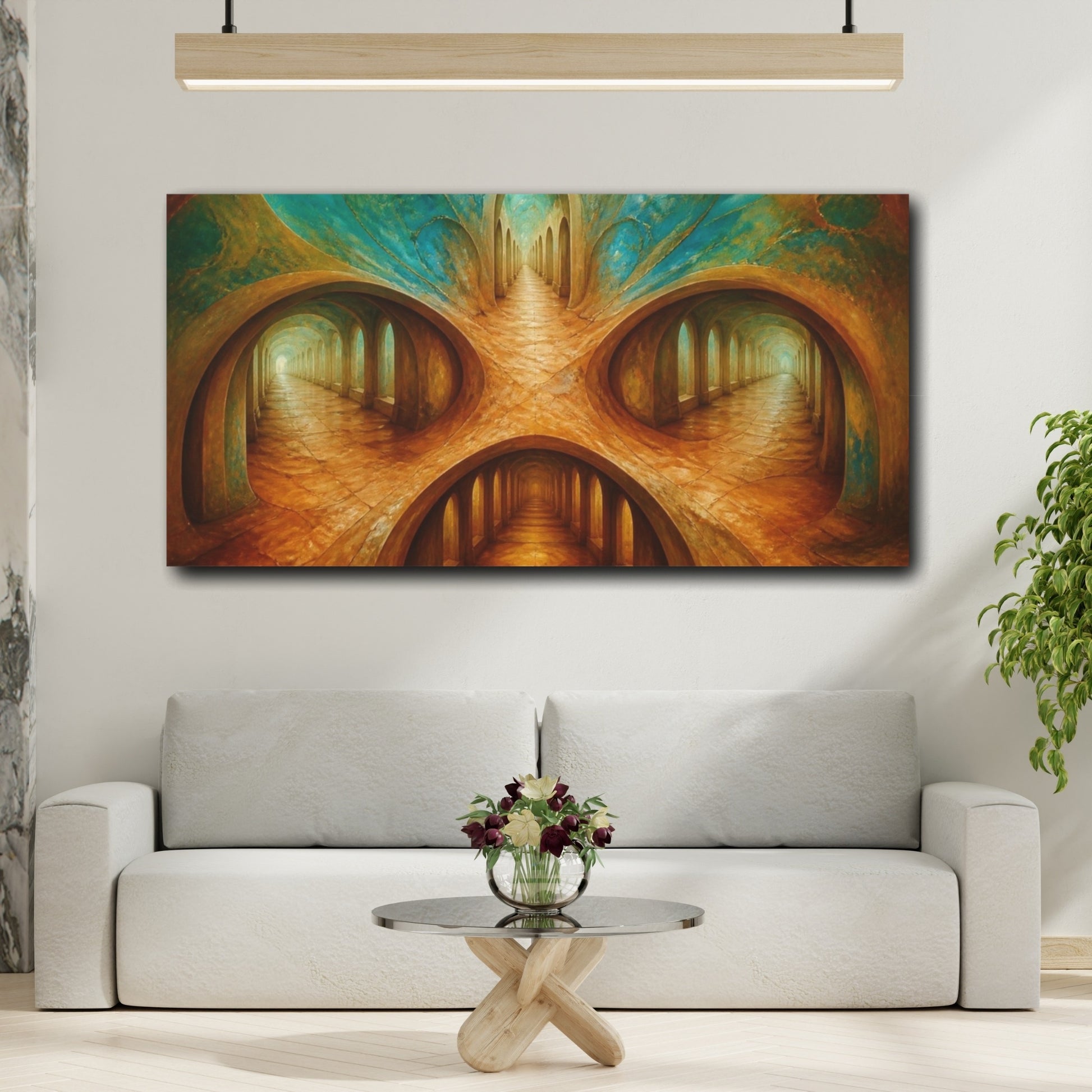 Mockup 2. Sienna Passageway shown as canvas print