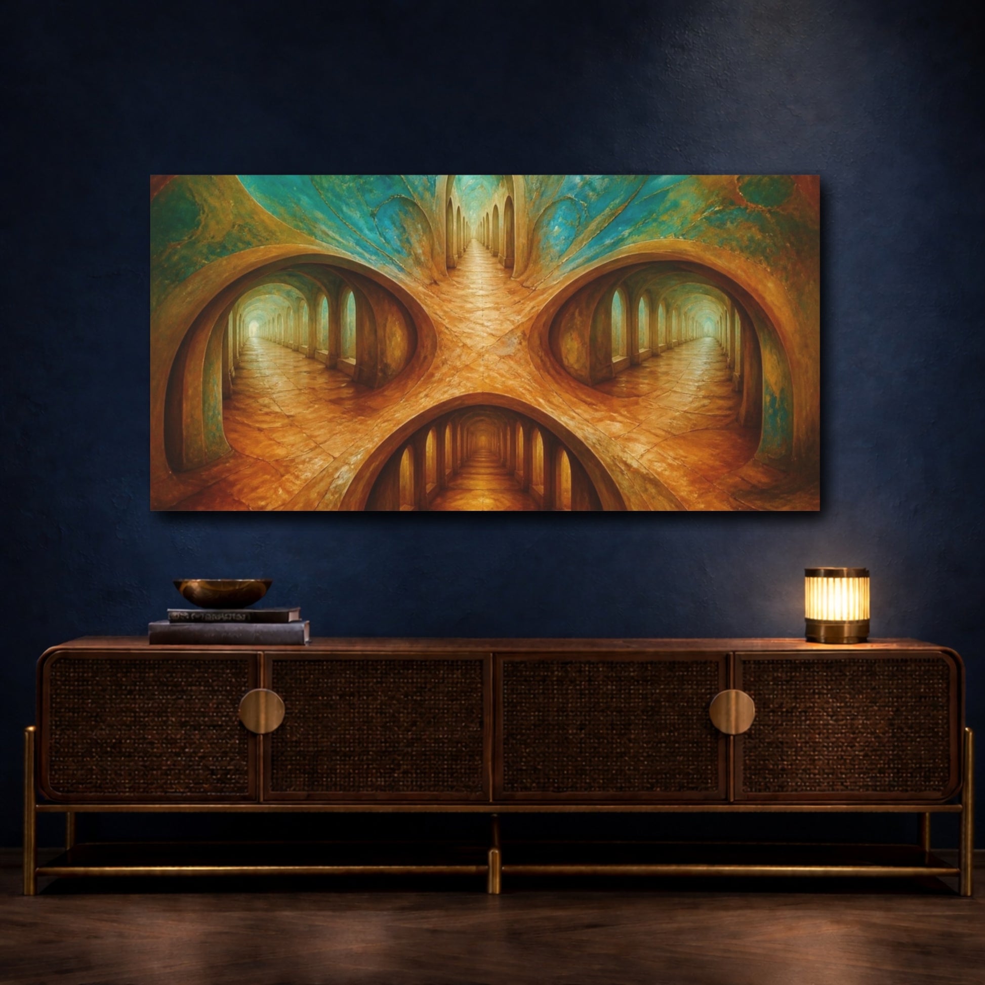 Mockup 4. Sienna Passageway shown as canvas print