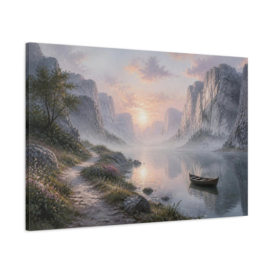 Main Mockup. Silver Canyon Sunrise shown as canvas print