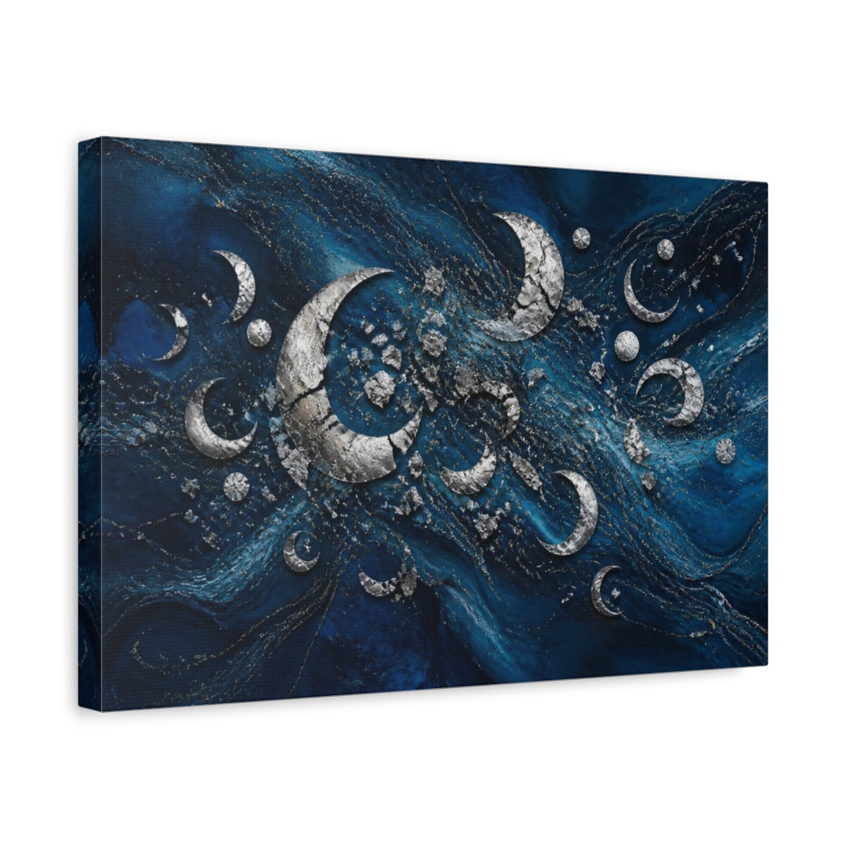 Side Mockup 4. Silver Moon Shards shown as canvas print