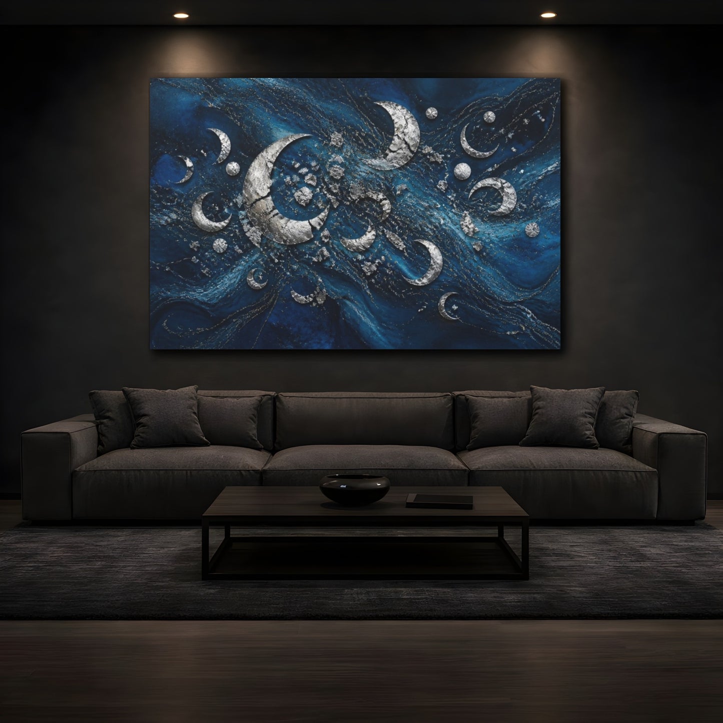 Mockup 3. Silver Moon Shards shown as canvas print