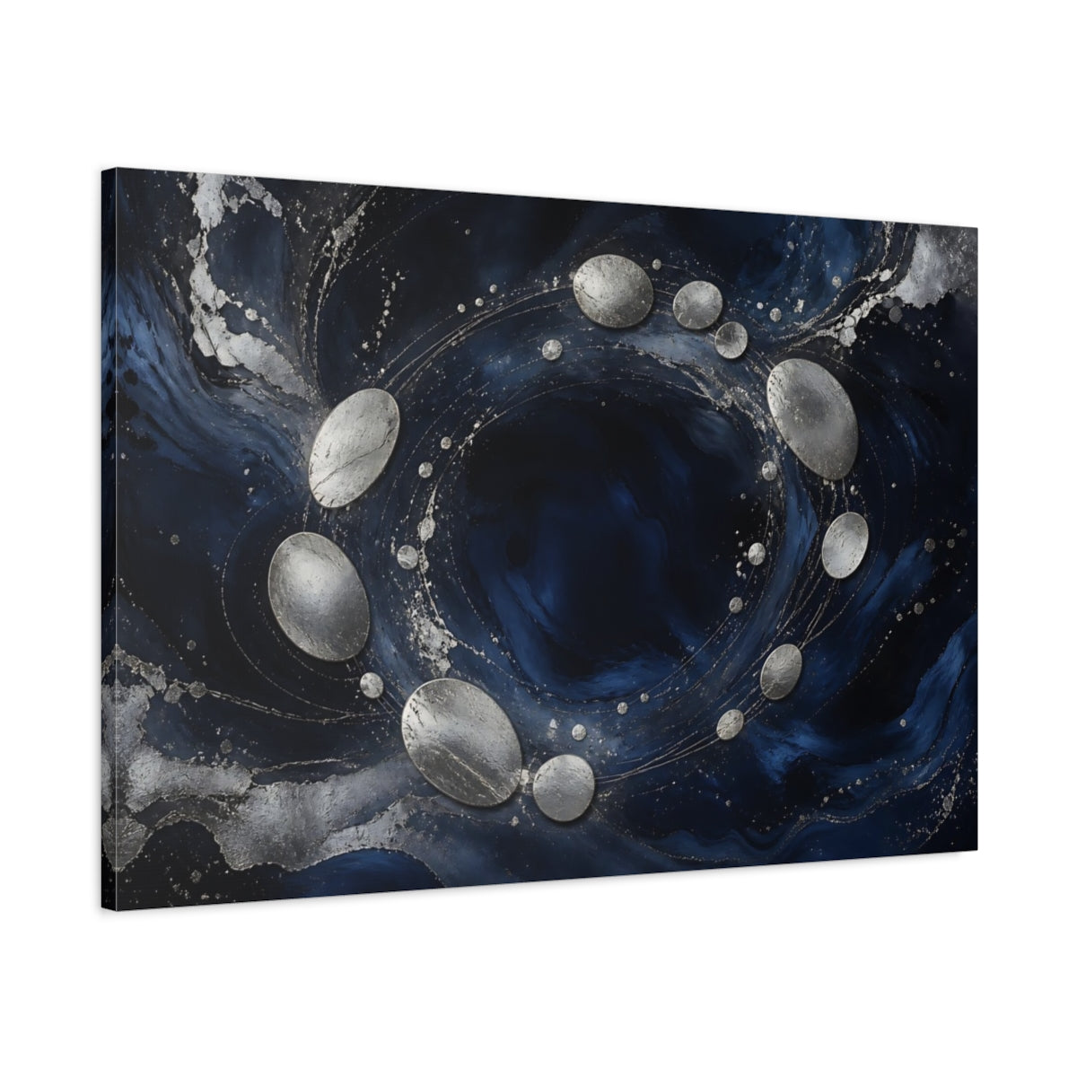 Main Mockup. Silver Orbital Ring shown as canvas print