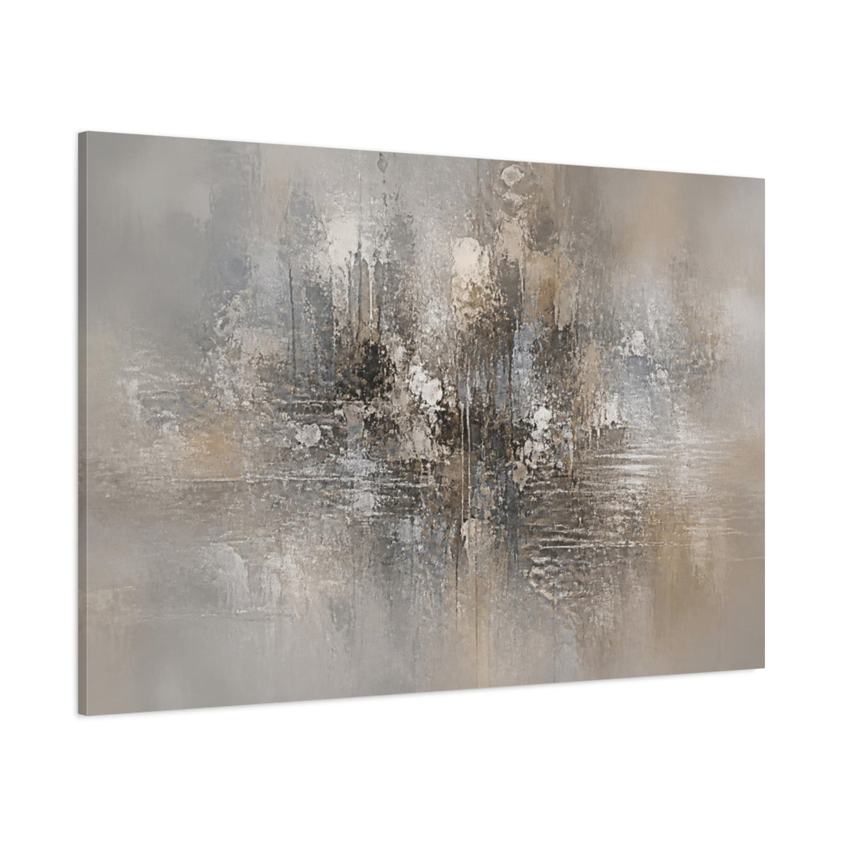 Side Mockup 1. Silver Rain Fields shown as canvas print