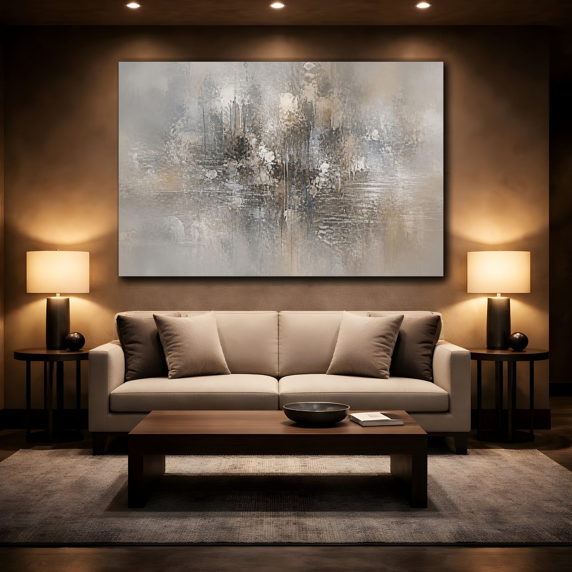 Mockup 2. Silver Rain Fields shown as canvas print