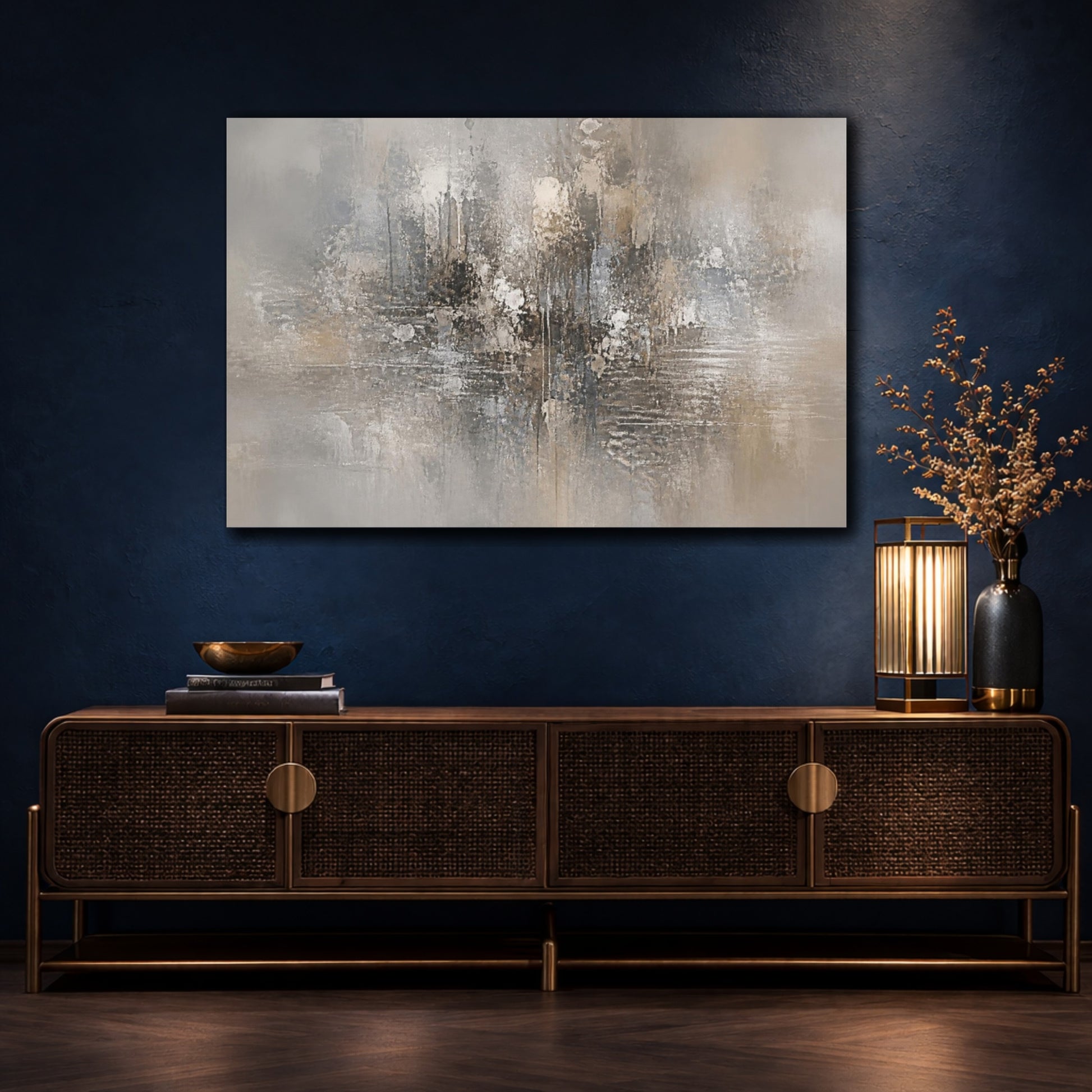 Mockup 4. Silver Rain Fields shown as canvas print