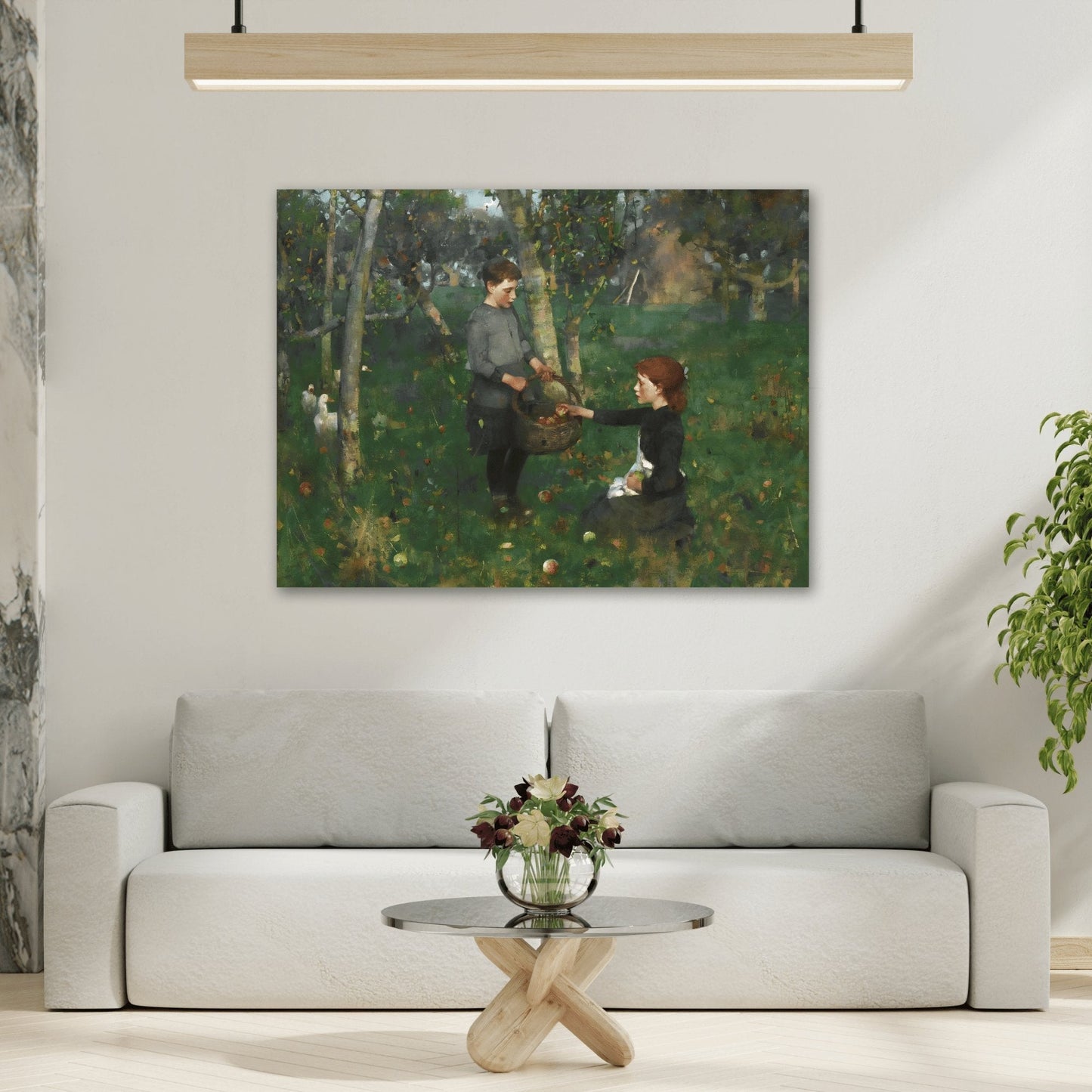 Sir James Guthrie In the Orchard- Colorful Garden Canvas Wall Art Print