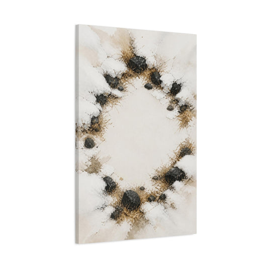 Main Mockup. Snow Melted Stones shown as canvas print