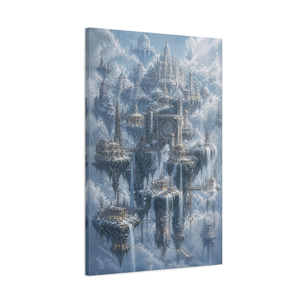 Main Mockup. Snowbound Sky City shown as canvas print