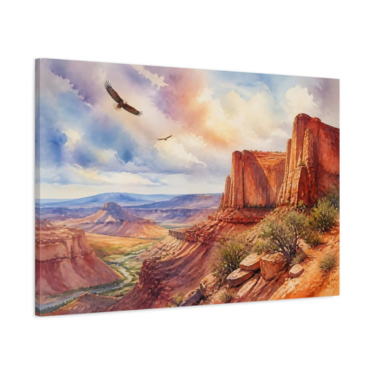 Main Mockup. Soaring Over Red Canyon shown as canvas print