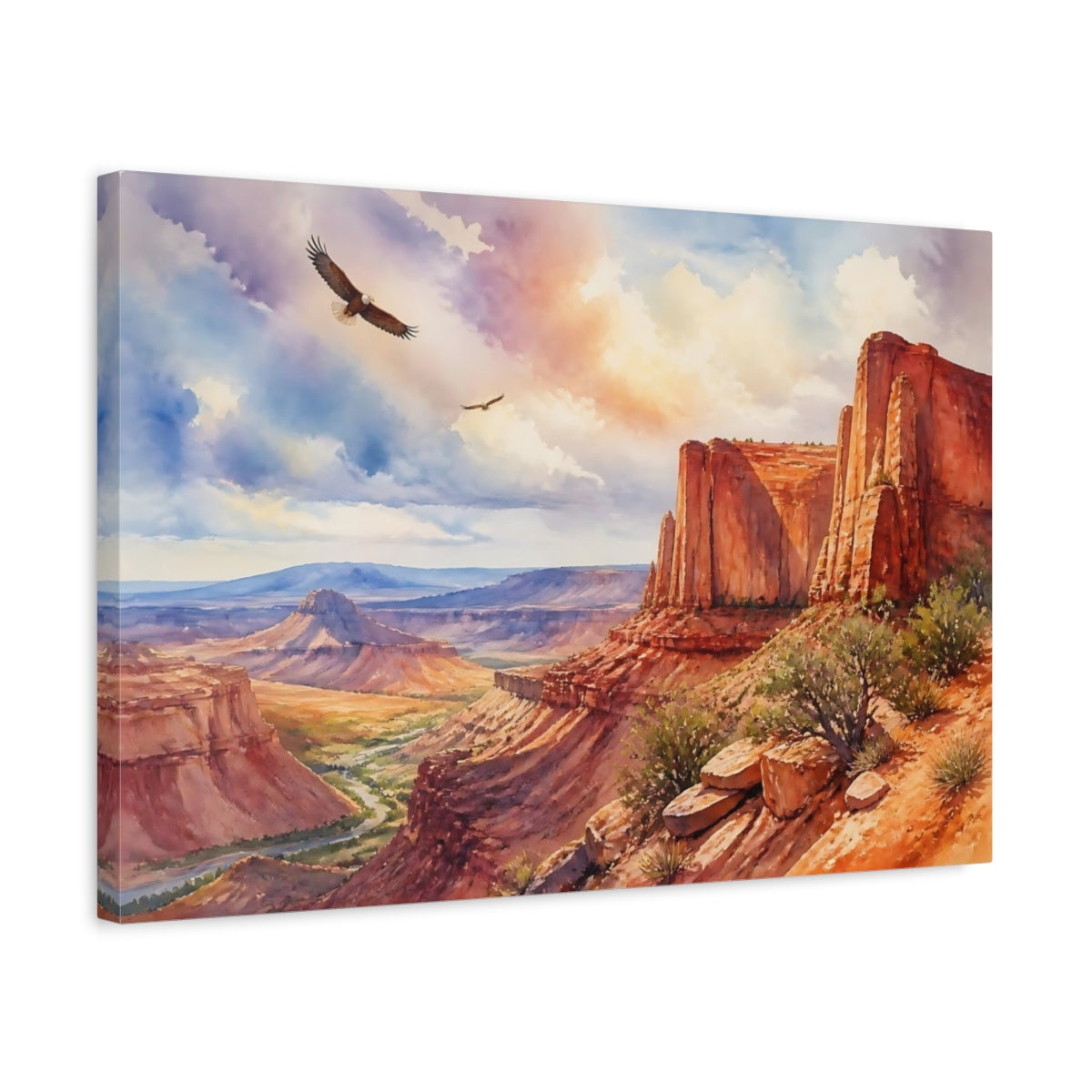 Side Mockup 3. Soaring Over Red Canyon shown as canvas print