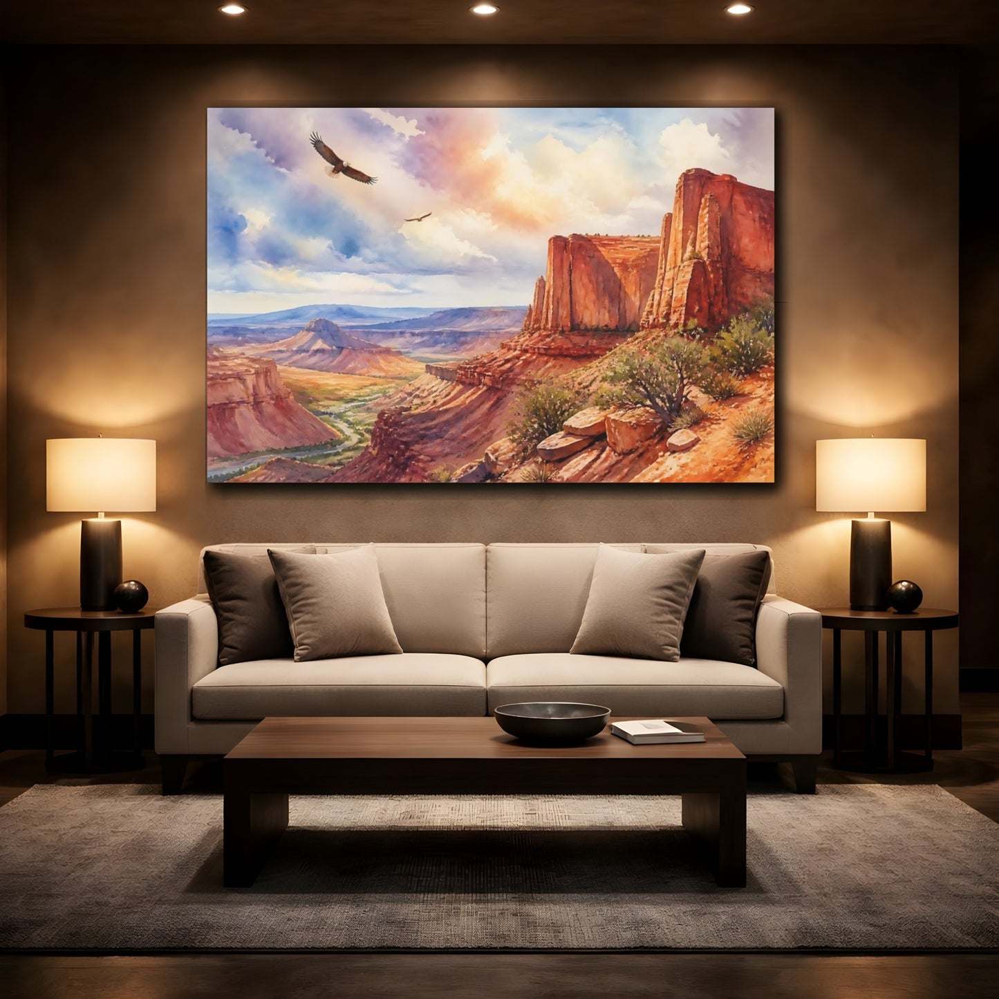 Mockup 2. Soaring Over Red Canyon shown as canvas print