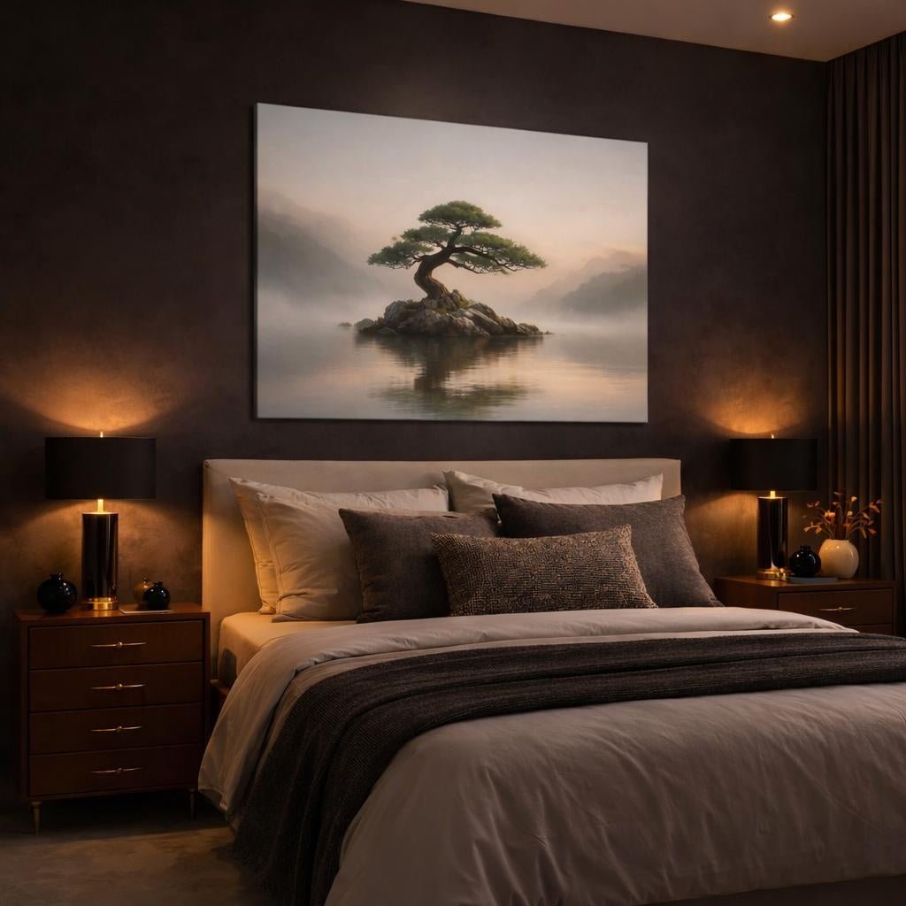 Soft Dreamscape Bonsai Tree Nature - Canvas Wall Art Print - YesArtYes