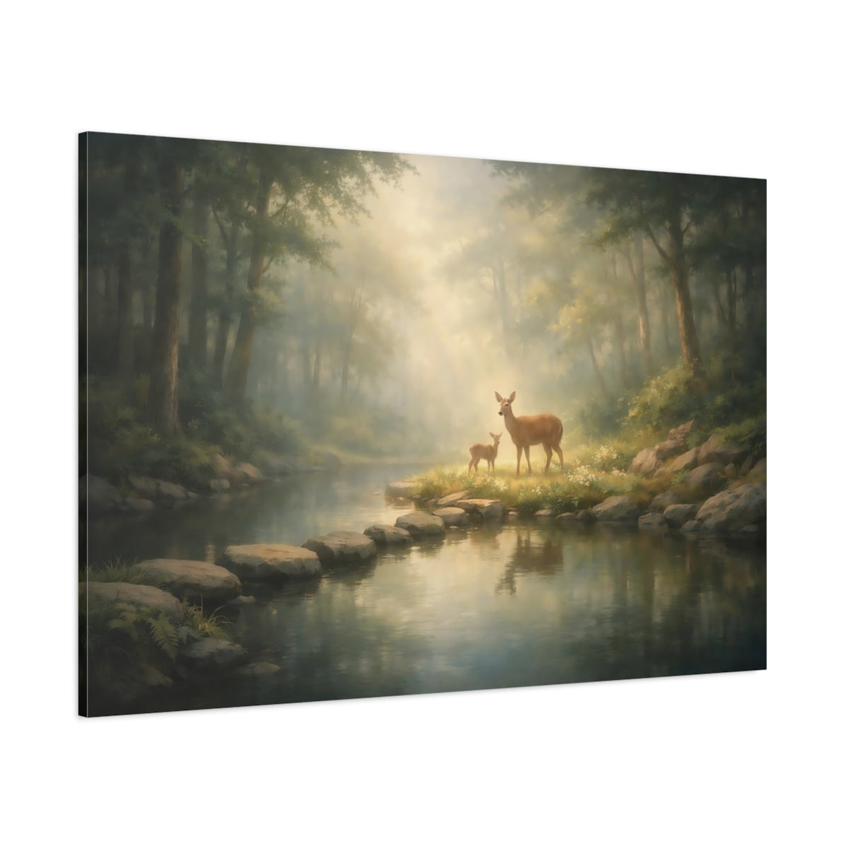 Soft Dreamscape Forest Serene shown as stretched canvas wall art