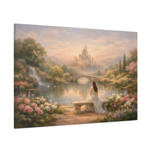 Soft Dreamscape Garden Landscape shown as stretched canvas wall art