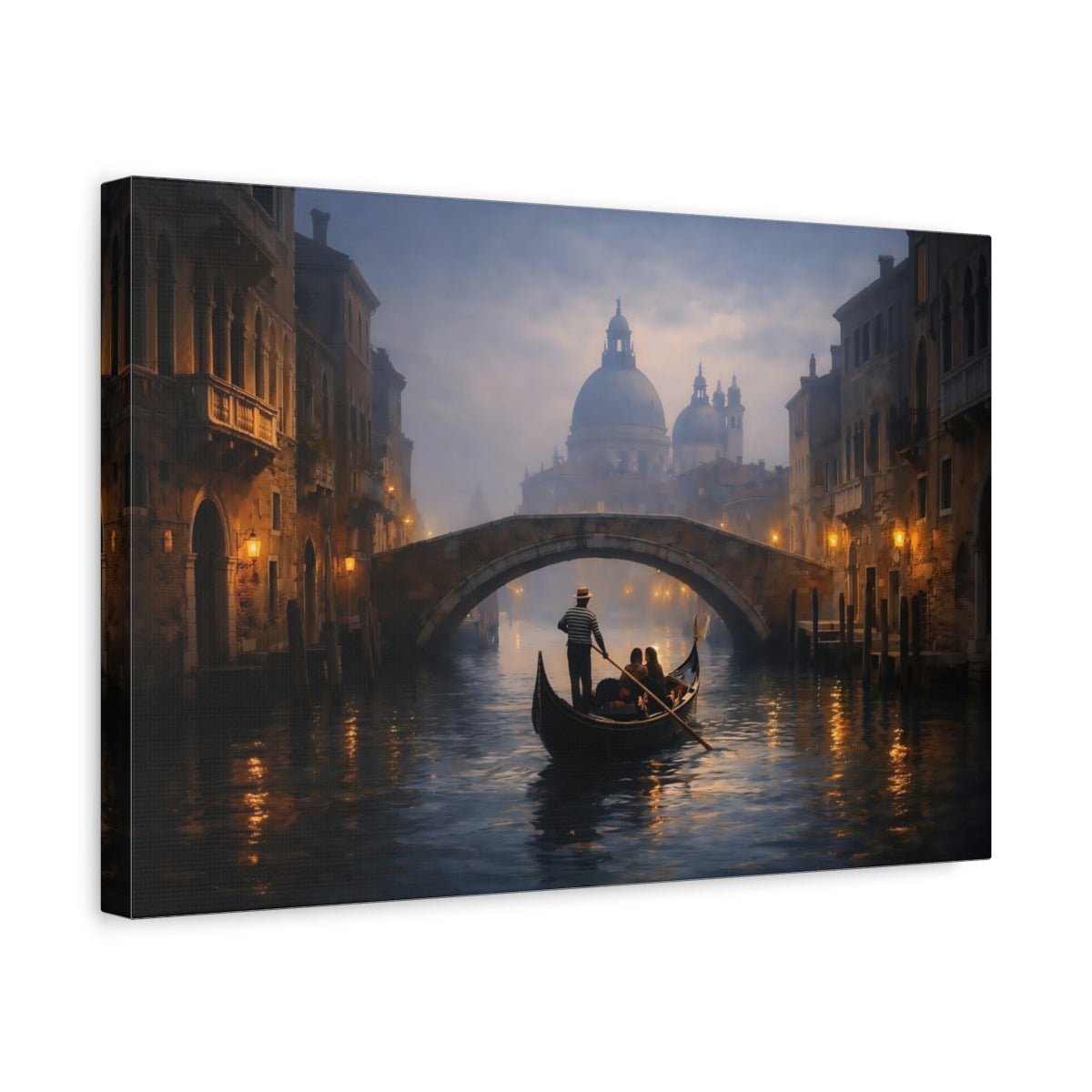 Soft Dreamscape Gondola Canal Vintage - Canvas Wall Art Print - YesArtYes