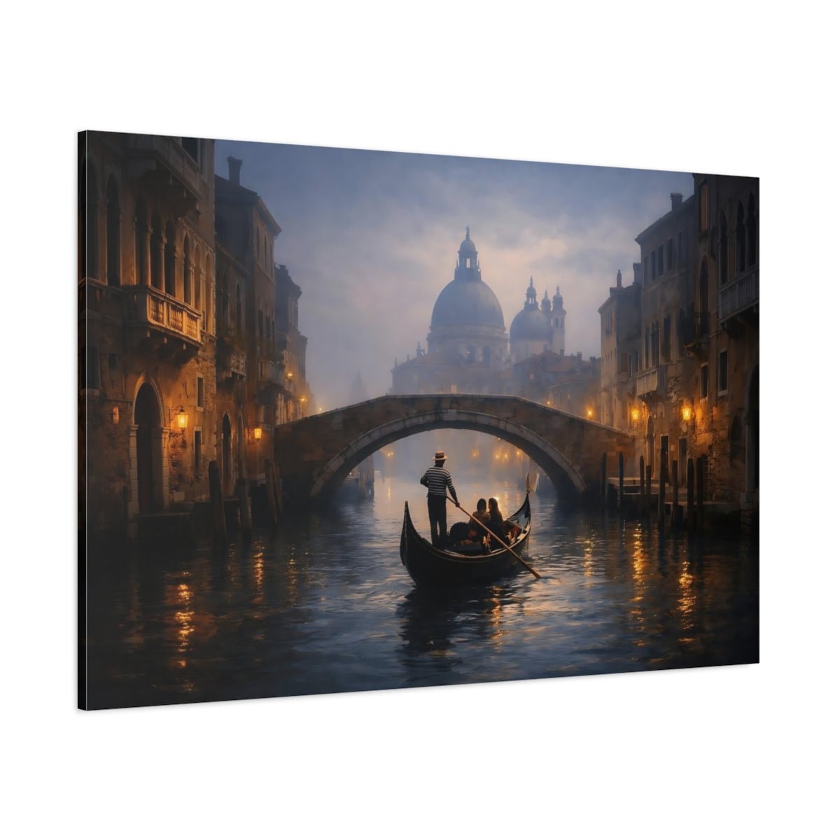 Soft Dreamscape Gondola Canal Vintage - Canvas Wall Art Print - YesArtYes