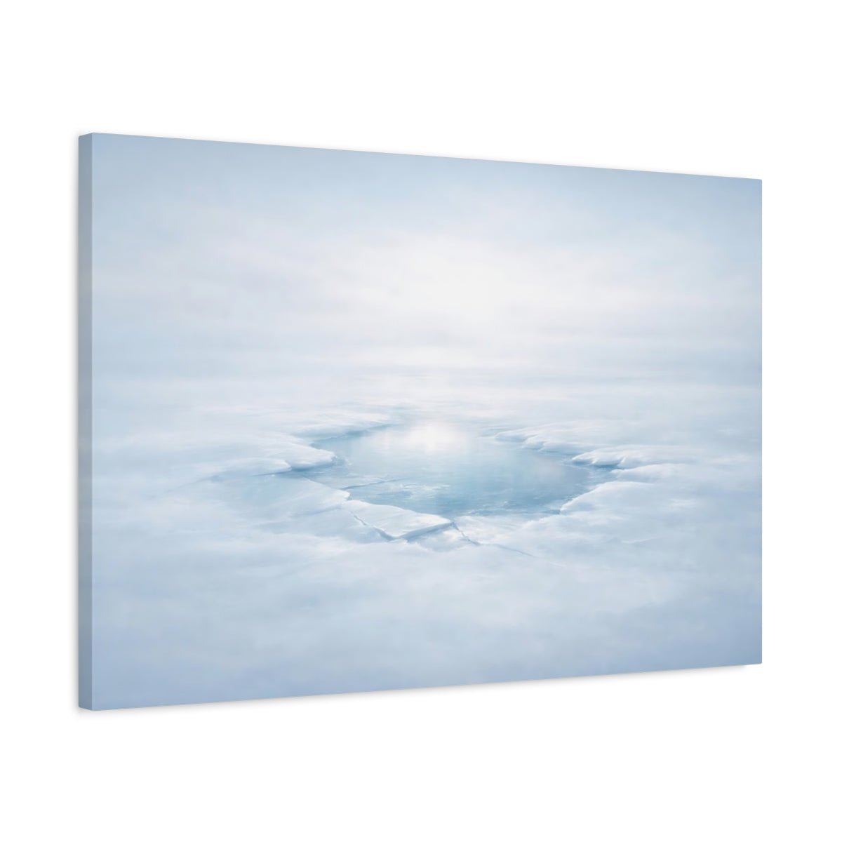 Soft Dreamscape Ice Surface Texture Frozen Lake Nature - Canvas Wall Art Print - YesArtYes
